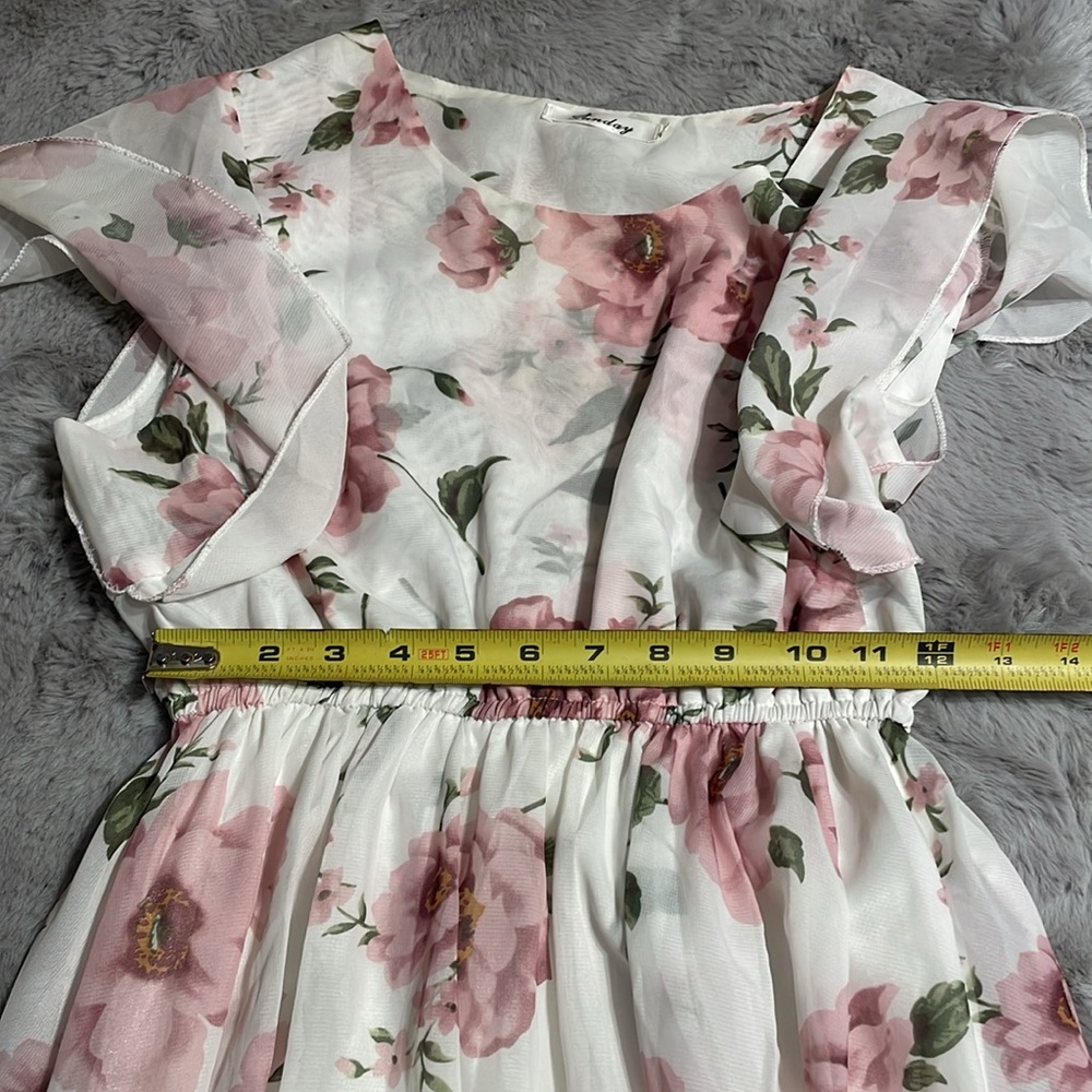 Sunday Pink and White Floral Midi Dress - Picture 4 of 5